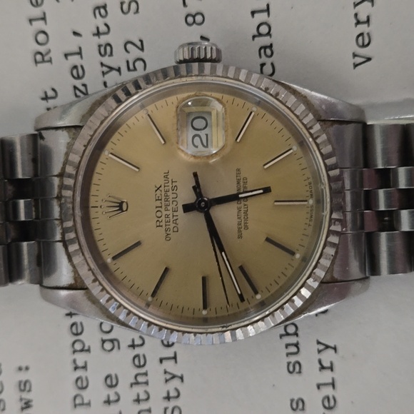 Rolex Stainless Steel w 18K White Gold Bezel 31 Jewel Watch w Receipts, Box, etc - Picture 2 of 9